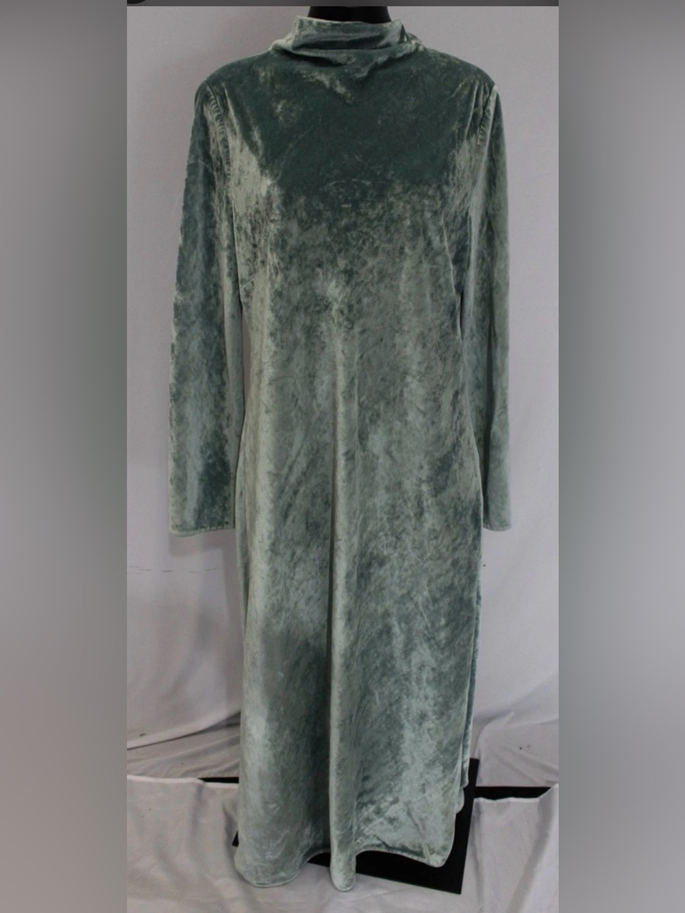 Vince Soft Velvet Long Sleeve Shift Dress - Sage Green NEW NWT XXS